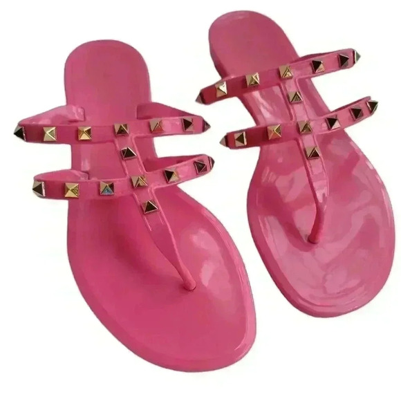 Nicole Miller Shoes - Nicole Miller pink gold embellished sandals sz 8